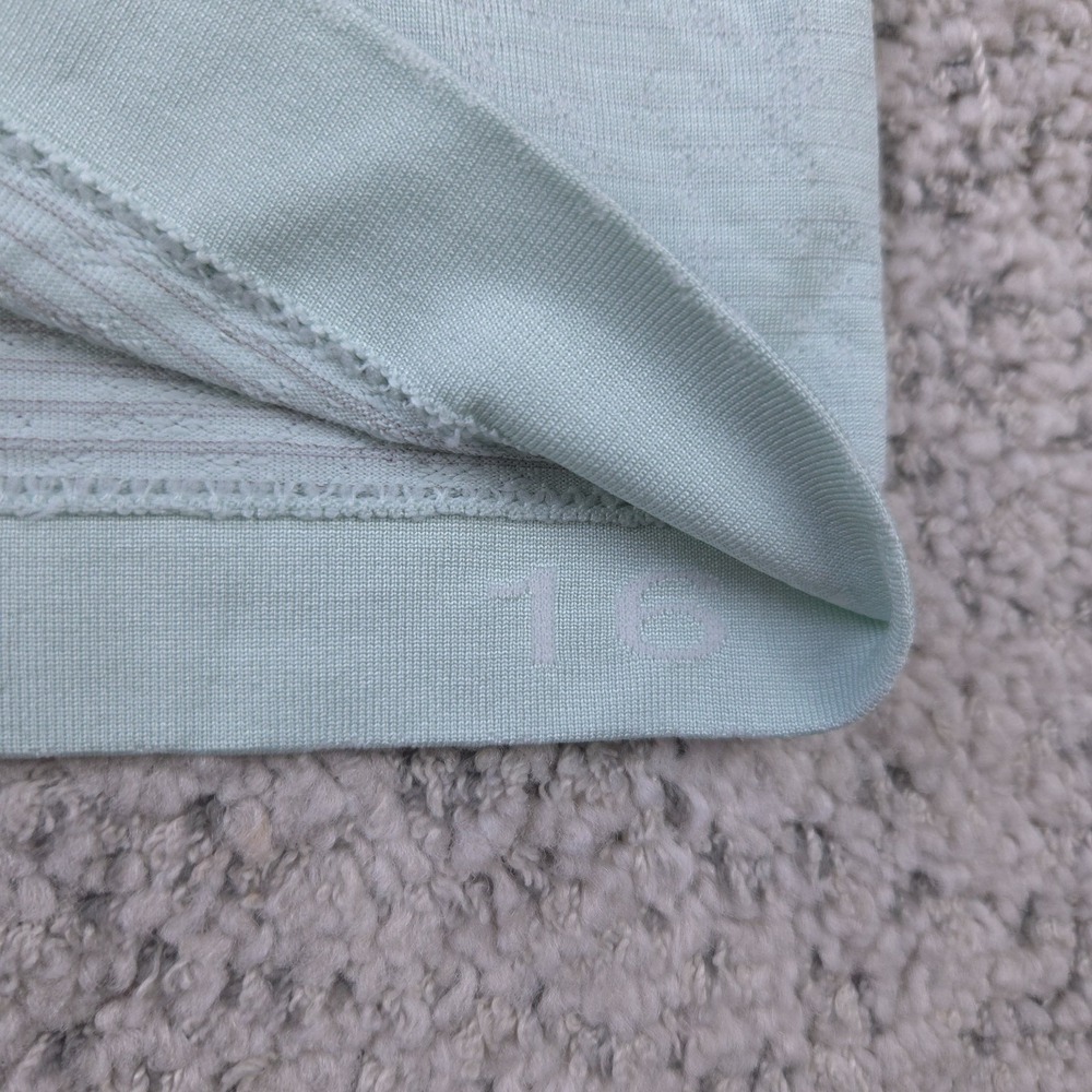 Lululemon Yoga Top Womens 16 Shirt Tee Crew Neck Long Sleeve Thumb Loops Mint - Picture 5 of 11